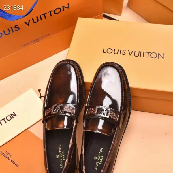 Louis Vuitton LV Men Major Loafer Ebene Glazed Calf Leather Monogram Canvas (9)