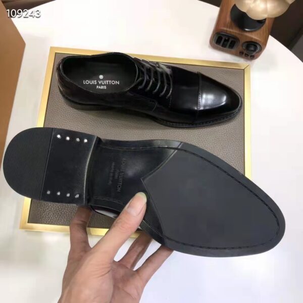 Louis Vuitton LV Men Minister Derby Damier Gglazed Calf Leather Graphite (10)