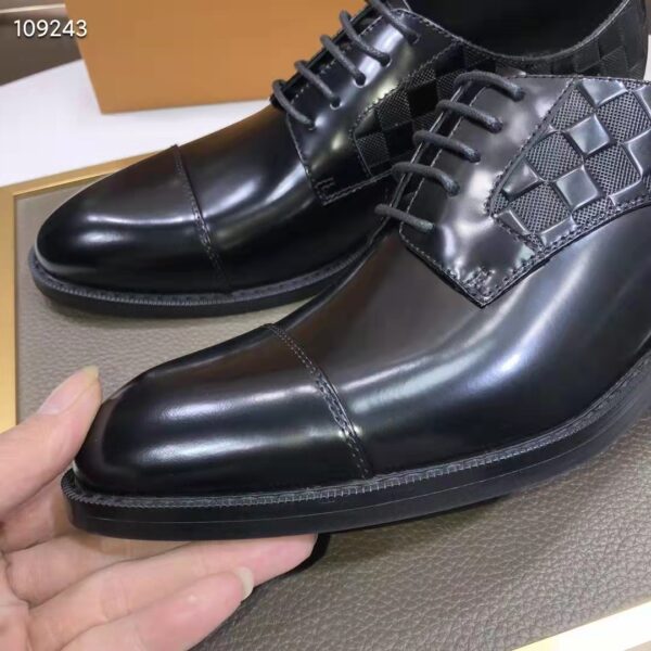 Louis Vuitton LV Men Minister Derby Damier Gglazed Calf Leather Graphite (3)