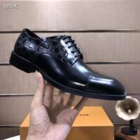 Louis Vuitton LV Men Minister Derby Damier Gglazed Calf Leather Graphite (1)