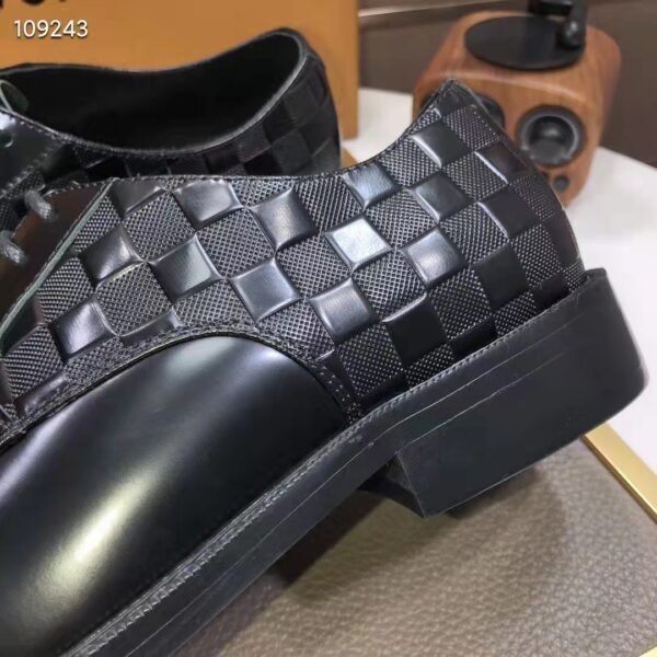 Louis Vuitton LV Men Minister Derby Damier Gglazed Calf Leather Graphite (9)