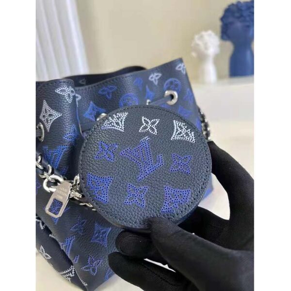 Louis Vuitton LV Unisex Bella Bag Navy Blue Mahina Calfskin (10)