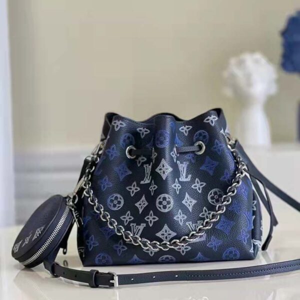 Louis Vuitton LV Unisex Bella Bag Navy Blue Mahina Calfskin (3)