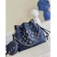 Louis Vuitton LV Unisex Bella Bag Navy Blue Mahina Calfskin