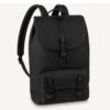 Louis Vuitton LV Unisex Christopher Slim Backpack Black Taurillon Cowhide Leather