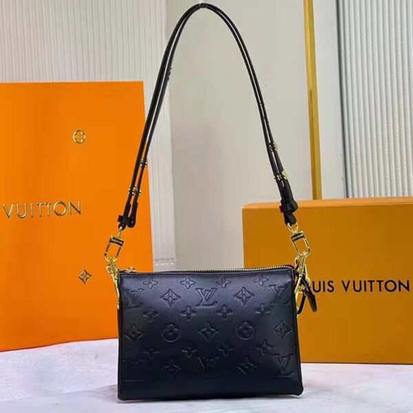Louis Vuitton LV Unisex Coussin BB Black Monogram-Embossed Puffy Lambskin Calfskin (10)