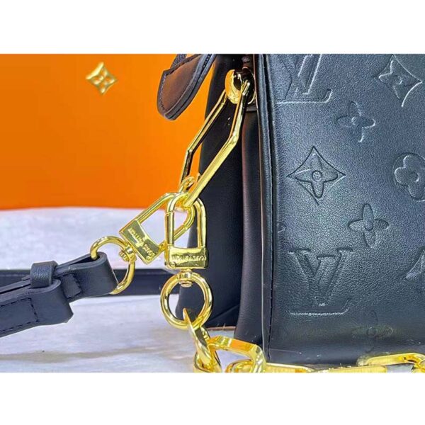 Louis Vuitton LV Unisex Coussin BB Black Monogram-Embossed Puffy Lambskin Calfskin (11)