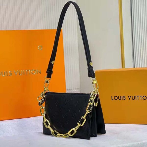 Louis Vuitton LV Unisex Coussin BB Black Monogram-Embossed Puffy Lambskin Calfskin (9)