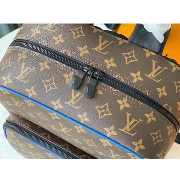 Louis Vuitton LV Unisex Dean Backpack Blue Monogram Macassar Coated Canvas Cowhide Leather (11)