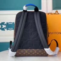 Louis Vuitton LV Unisex Dean Backpack Blue Monogram Macassar Coated Canvas Cowhide Leather (5)