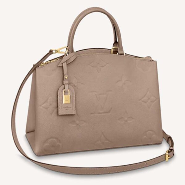 Louis Vuitton LV Unisex Grand Palais Tote Gray Monogram Embossed Grained Cowhide Leather (9)