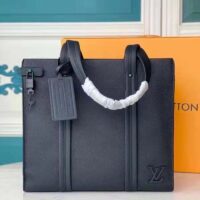 Louis Vuitton LV Unisex LV Aerogram Tote Black Grained Calf Cowhide Leather (10)