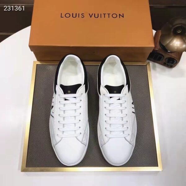 Louis Vuitton LV Unisex Luxembourg Sneaker Black White Perforated Calf Leather (2)