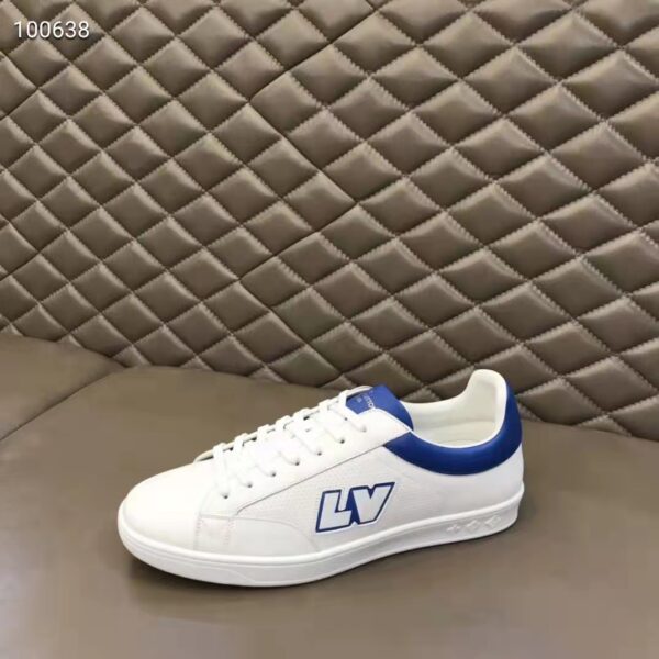 Louis Vuitton LV Unisex Luxembourg Sneaker Blue Perforated Calf Leather Rubber (1)