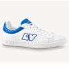 Louis Vuitton LV Unisex Luxembourg Sneaker Blue Perforated Calf Leather Rubber