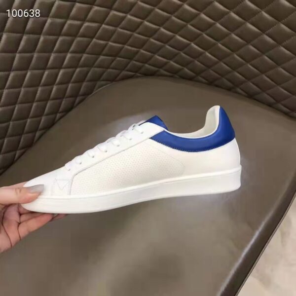Louis Vuitton LV Unisex Luxembourg Sneaker Blue Perforated Calf Leather Rubber (9)