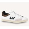 Louis Vuitton LV Unisex Luxembourg Sneaker White Perforated Calf Suede Leather
