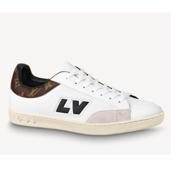 Louis Vuitton LV Unisex Luxembourg Sneaker White Perforated Calf Suede Leather (1)