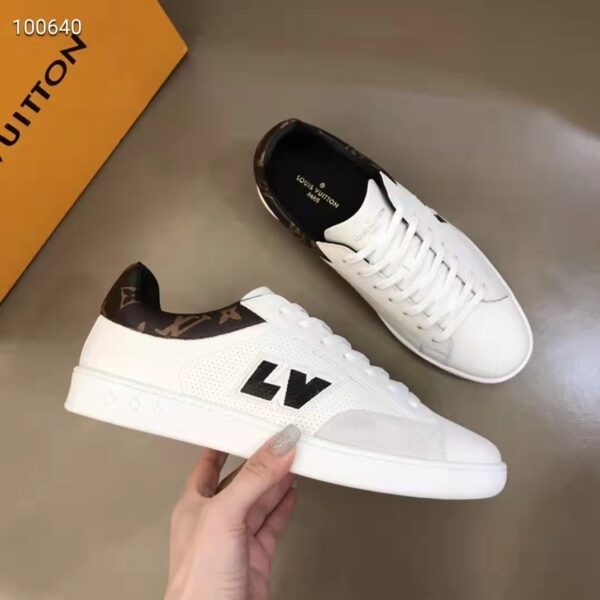 Louis Vuitton LV Unisex Luxembourg Sneaker White Perforated Calf Suede Leather (2)