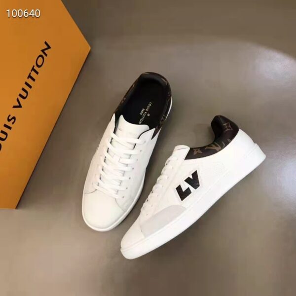 Louis Vuitton LV Unisex Luxembourg Sneaker White Perforated Calf Suede Leather (4)