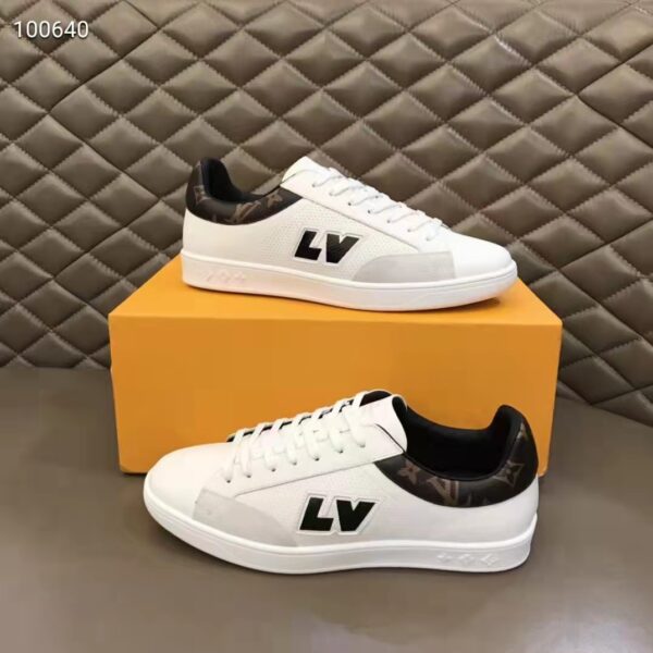 Louis Vuitton LV Unisex Luxembourg Sneaker White Perforated Calf Suede Leather (5)