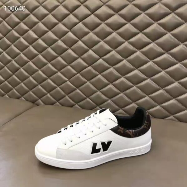 Louis Vuitton LV Unisex Luxembourg Sneaker White Perforated Calf Suede Leather (6)