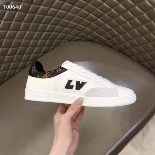 Louis Vuitton LV Unisex Luxembourg Sneaker White Perforated Calf Suede Leather (7)
