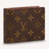 Louis Vuitton LV Unisex Multiple Wallet Brown Coated Canvas Cowhide Leather