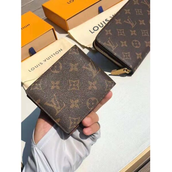 Louis Vuitton LV Unisex Multiple Wallet Brown Coated Canvas Cowhide Leather (9)