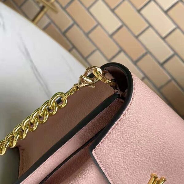 Louis Vuitton LV Unisex Mylockme Chain Bag Beige Soft Grained Calfskin (9)