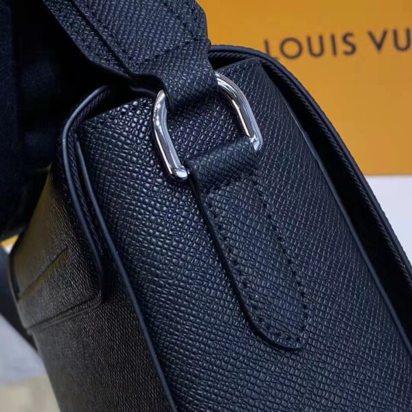 Louis Vuitton LV Unisex New Flap Messenger Black Taiga Cowhide Leather (11)