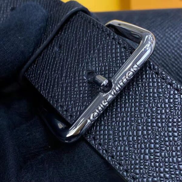 Louis Vuitton LV Unisex New Flap Messenger Black Taiga Cowhide Leather (12)