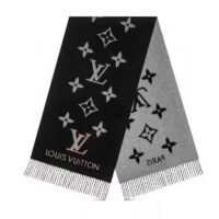 Louis Vuitton LV Unisex Studdy Reykjavik Scarf Black Cashmere Monogram