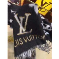 Louis Vuitton LV Unisex Studdy Reykjavik Scarf Black Cashmere Monogram (2)