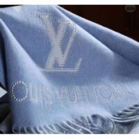 Louis Vuitton LV Unisex Studdy Reykjavik Scarf Denim Blue Allover Monogram Jacquard Weave (1)