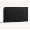 Louis Vuitton LV Unisex Zippy Organizer Wallet Taiga Leather Black Noir