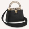 Louis Vuitton LV Women Capucines Mini Handbag Black Taurillon Leather Python Skin