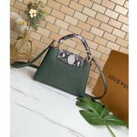 Louis Vuitton LV Women Capucines Mini Handbag Green Taurillon Leather Python Skin