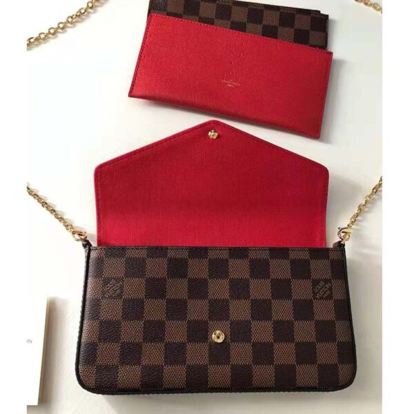 Louis Vuitton LV Women Félicie Pochette Brown Damier Ebene Coated Canvas (8)