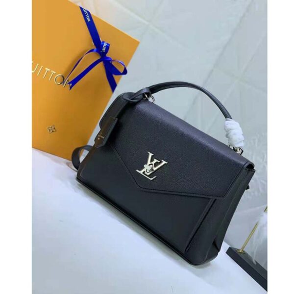 Louis Vuitton LV Women Mylockme Chain Bag Black Soft Grained Calfskin (3)