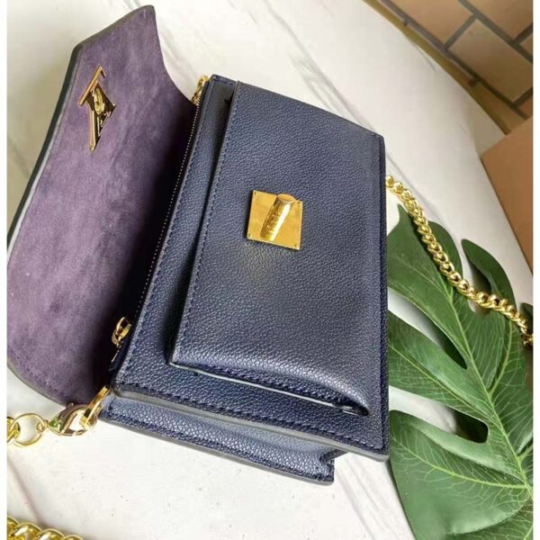 Louis Vuitton LV Women Mylockme Chain Bag Navy Soft Grained Calfskin (10)