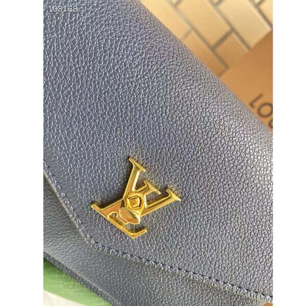 Louis Vuitton LV Women Mylockme Chain Bag Navy Soft Grained Calfskin (9)