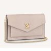 Louis Vuitton LV Women Mylockme Chain Pochette Beige Soft Grained Calfskin