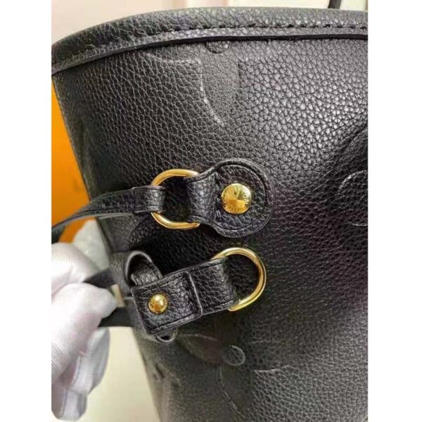 Louis Vuitton LV Women Neverfull MM Tote Black Embossed Cowhide Leather (5)