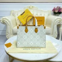 Louis Vuitton LV Women OnTheGo MM Tote Bag Since 1854 Jacquard Cowhide Leather (6)