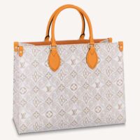 Louis Vuitton LV Women OnTheGo MM Tote Bag Since 1854 Jacquard Cowhide Leather (6)