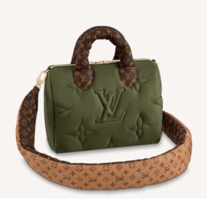 Louis Vuitton LV Women Speedy Bandoulière 25 Handbag Green Econyl Mini Monogram Canvas