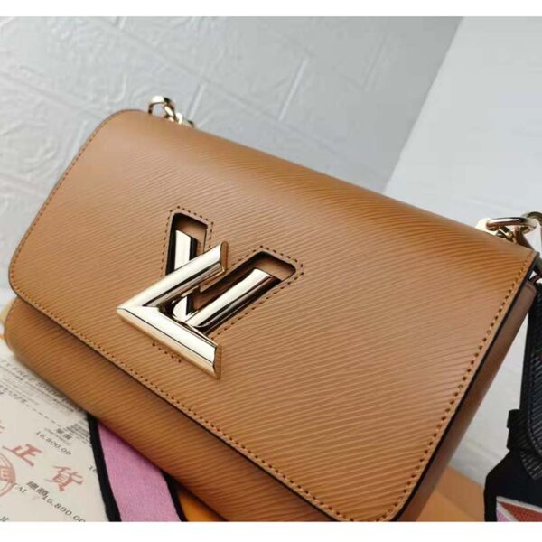 Louis Vuitton LV Women Twist MM Handback Honey Gold Epi Grained Cowhide (4)