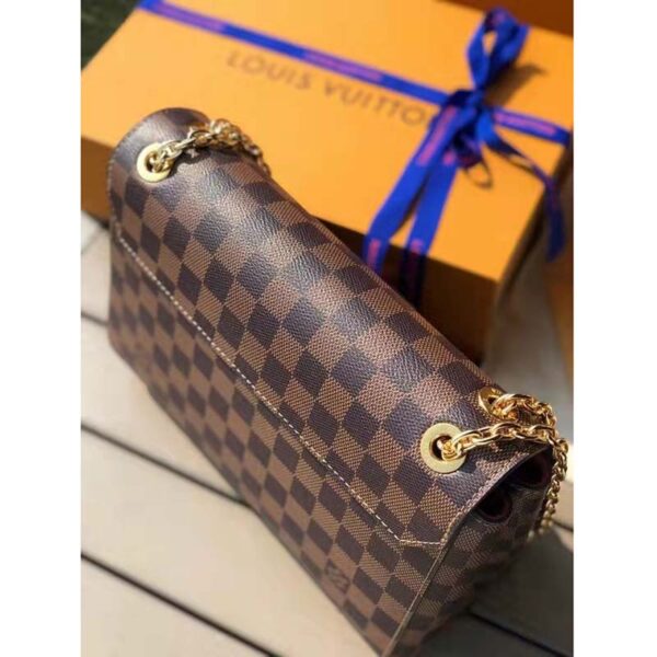 Louis Vuitton LV Women Vavin Chain Wallet in Damier Ebene Coated Canvas-Brown (6)