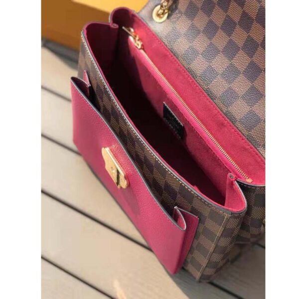 Louis Vuitton LV Women Vavin Chain Wallet in Damier Ebene Coated Canvas-Brown (8)